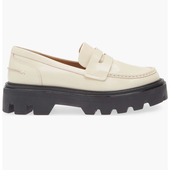 rag & bone Quinn Lug Sole Penny Loafer in Greige/Cream size 37.5 - New! - Picture 2 of 14